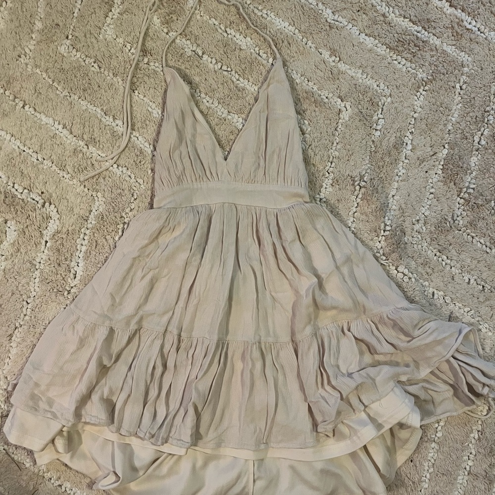 Windsor Elegant Beige Halter Dress